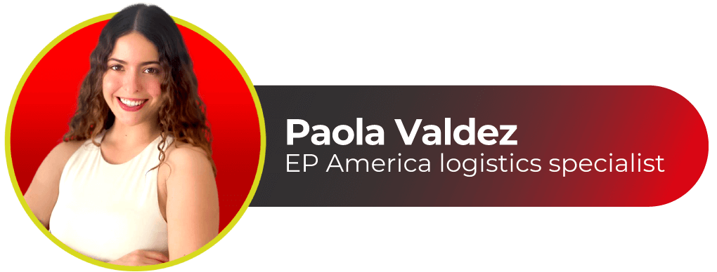 Picture of Paola Valdez, EP America logistics specialist and the author of this article