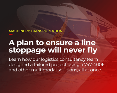 Machinery transportation using an air charter: a premium solution to avoid line stoppages